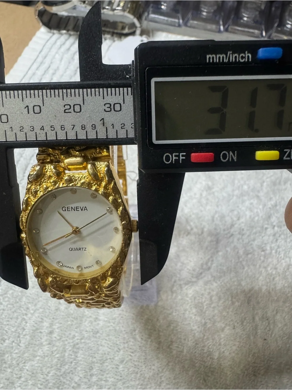 Geneva Gold Tone Men's Quartz Watch with White Dial